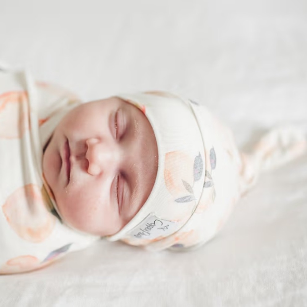 NEW 3 set Copper Pearl Baby Beanie Hat Top Knot Stretchy Soft!